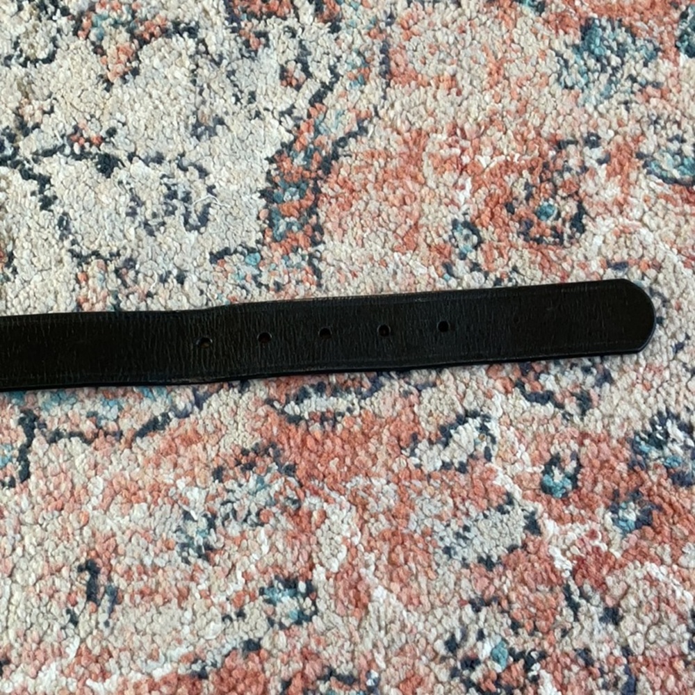 Fossil Black Leather Belt with Silver Buckle - Picture 5 of 7